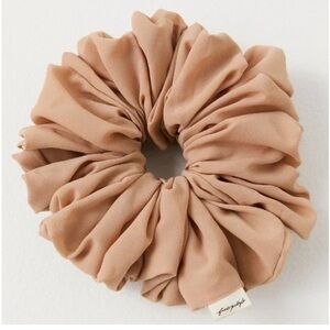 Free People Jumbo Chiffon Beige Scrunchie Hair Accessory New